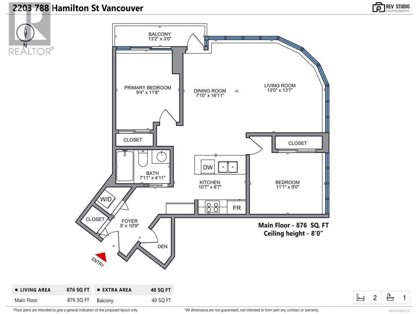 2203 788 HAMILTON STREET, Vancouver, British Columbia, V6B 0E9, Canada, 2 Bedrooms Bedrooms, ,Residential,For Sale,2203 788 HAMILTON STREET,1605288